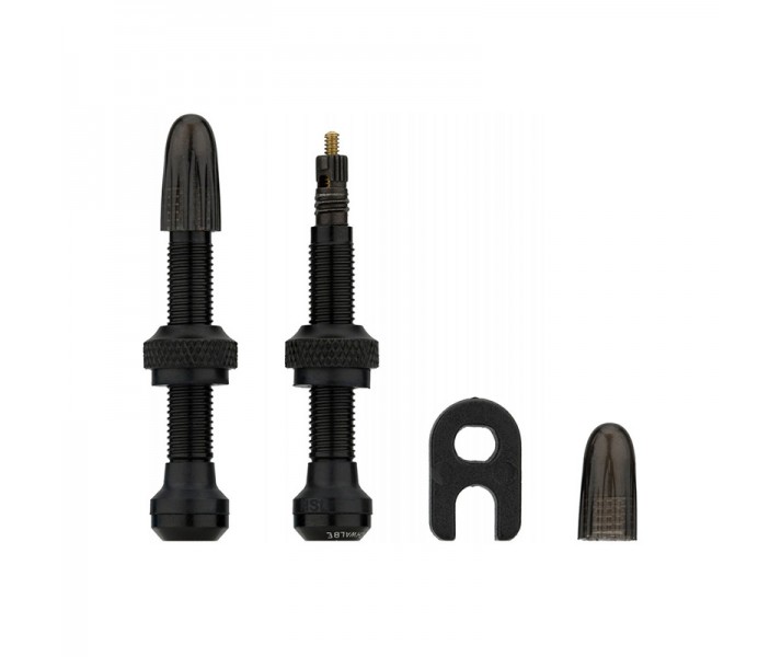 Juego De Valvulas Schwalbe Tubeless 40 Mm Aluminio Negro (2 Unidades)